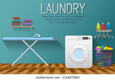 Laundry service banner with Laundry room element