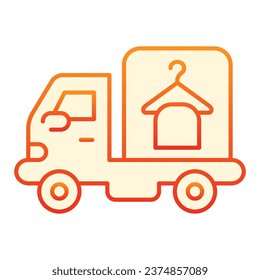 Laundry service car flat icon. Delivery laundry red icons in trendy flat style. Laundry service van gradient style design, designed for web and app. Eps 10