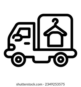 Laundry service car line icon. Delivery laundry vector illustration isolated on white. Laundry service van outline style designed for and app.