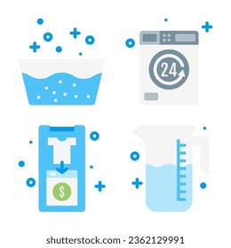 Laundry Service Color Icon Collection