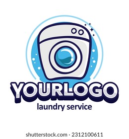 laundry service company logo template