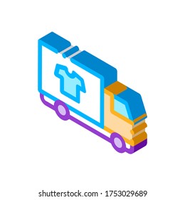 Laundry Service Delivery vector isometric sign. color isolated symbol illustration