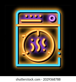 Laundry Service Dry Machine neon light sign vector. Glowing bright icon transparent symbol illustration