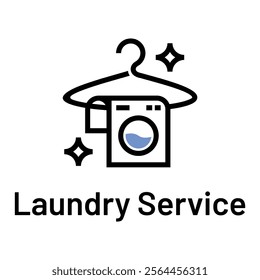 laundry service flat minimalist logo design