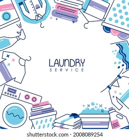 laundry service frame around icons