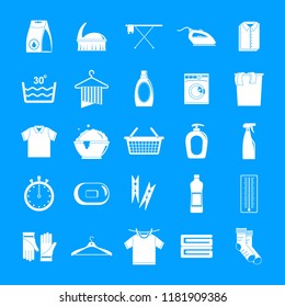 Laundry service icons set. Simple illustration of 25 laundry service vector icons for web