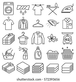 laundry service icons. Vector illustrations. - Shutterstock ID 572393656