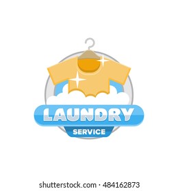 laundry service logo, badge template
