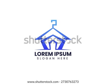Laundry service logo design featuring hanger and house vector illustration
