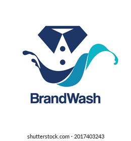 Laundry service logo, simple clean and professional concept