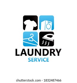 Design-Vektorgrafik des Labels "Wäscheservice"
