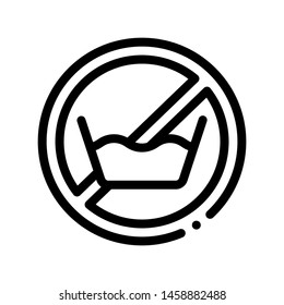 Laundry Service No-presoak Vector Thin Line Icon Sign. Laundry Service, Water Bowl Washing Clothes Linear Pictogram. Laundromat, Dry-Cleaning, Launderette, Stain Removal Contour Illustration