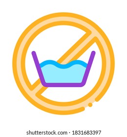 Laundry Service No-presoak Vector Thin Line Icon Sign. Laundry Service, Water Bowl Washing Clothes Linear Pictogram. Laundromat, Dry-Cleaning, Launderette, Stain Removal Illustration