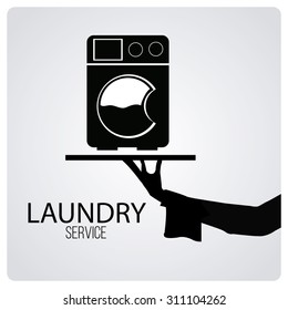 laundry service over color background