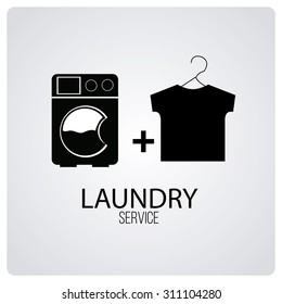 laundry service over color background