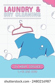 Laundry Service Poster Graphic Vector