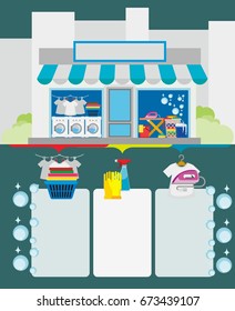Laundry Service Poster Template Design Vector Illustration