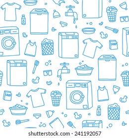 Laundry service seamless vector pattern