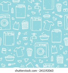 Laundry service seamless vector pattern