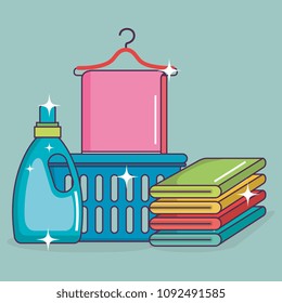 laundry service set icons