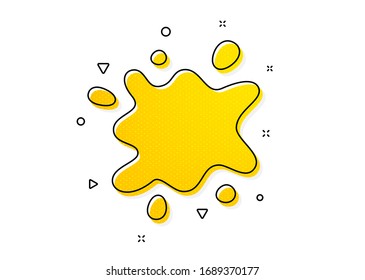 Laundry service sign. Dirty spot icon. Clothing dirt symbol. Yellow circles pattern. Classic dirty spot icon. Geometric elements. Vector