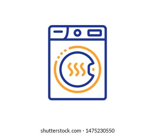 Laundry service sign. Dryer machine line icon. Dry clothing symbol. Colorful outline concept. Blue and orange thin line dryer machine icon. Vector