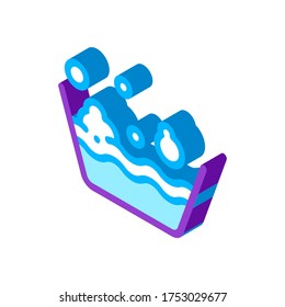 Laundry Service Soapsuds Bowl vector isometric sign. color isolated symbol illustration