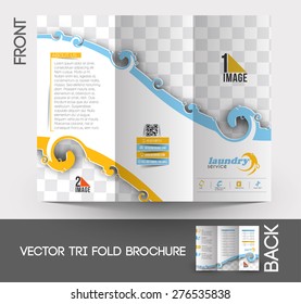 Laundry Service Tri-Fold Mock up & Brochure Design