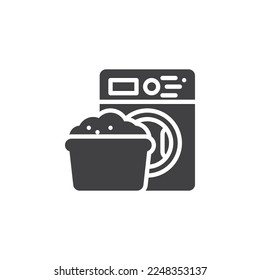 Icono vectorial del servicio de lavandería. signo plano relleno para concepto móvil y diseño web. Icono de glifo de lavadora. Símbolo, ilustración del logotipo. Gráficos vectoriales
