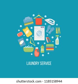 Laundry service vector illustration.