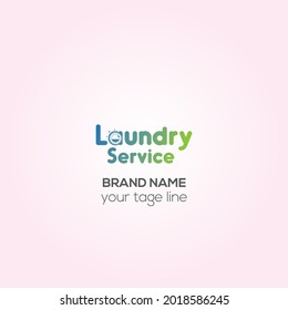Diseño del logotipo vectorial del servicio de lavandería, monograma de diseño de identidad de marca