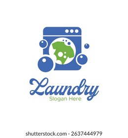 laundry service wash machine logo vector