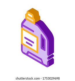 Laundry Service Washing Liquid Bottle vector isometric sign. color isolated symbol illustration