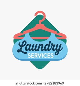 Laundry services with blue shirt and orange hanger