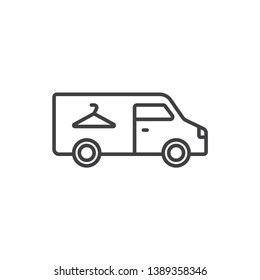 Laundry services, delivery line icon.