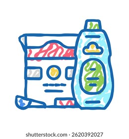 laundry set doodle icon sketch vector. laundry set sign. isolated symbol illustration