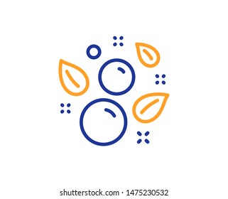 Laundry shampoo sign. Clean bubbles line icon. Clothing cleaner symbol. Colorful outline concept. Blue and orange thin line clean bubbles icon. Vector