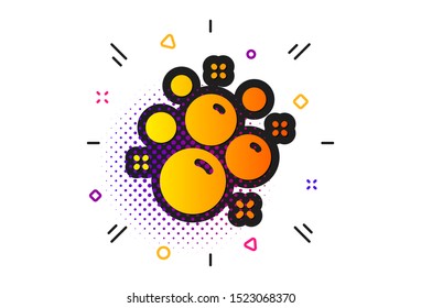 Laundry shampoo sign. Halftone circles pattern. Clean bubbles icon. Clothing cleaner symbol. Classic flat clean bubbles icon. Vector