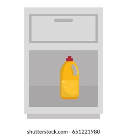 Laundry shelf with bottle isolated icon