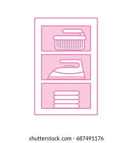 Laundry shelf with products