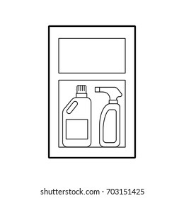 Laundry shelf with products
