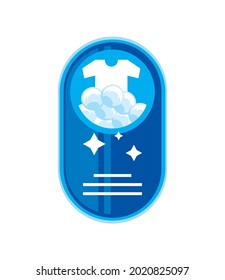 laundry shirt bubbles stamp icon isolated