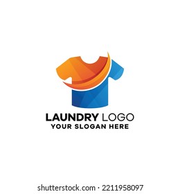 Plantilla de icono del logotipo de degradado de camisas de lavado