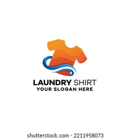 Laundry Shirt Gradient Logo Template