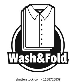 Laundry Shirt Wash And Fold Logo. Simple Illustration Of Laundry Shirt Wash And Fold Vector Logo For Web Design Isolated On White Background