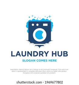 laundry shop creative logo design template. laundry shop concept symbol design from Cleaning collection. Washing machine illustration  