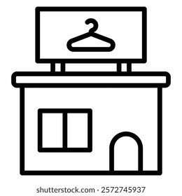 Laundry Shop Vector Line Icon Design