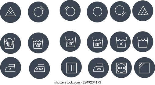 Diseño vectorial de iconos de señas de lavado