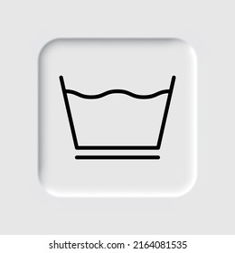 Laundry simple icon, vector. Flat design. Neumorphism design.ai