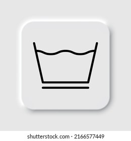 Laundry simple icon, vector. Flat design. Neumorphism design.ai